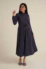 Steel Blue Maxi Dress with pockets