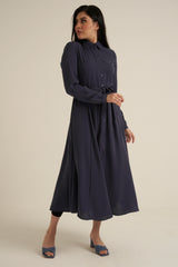 Steel Blue Maxi Dress with pockets