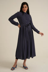 Steel Blue Maxi Dress with pockets