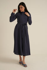 Steel Blue Maxi Dress with pockets