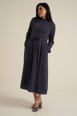 Steel Blue Maxi Dress with pockets