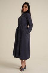 Steel Blue Maxi Dress with pockets