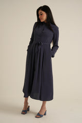 Steel Blue Maxi Dress with pockets