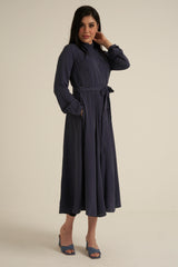 Steel Blue Maxi Dress with pockets