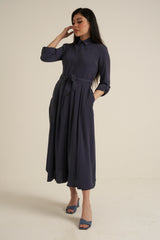 Steel Blue Maxi Dress with pockets