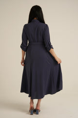 Steel Blue Maxi Dress with pockets