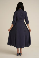 Steel Blue Maxi Dress with pockets