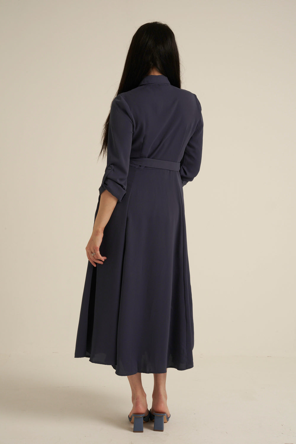 Steel Blue Maxi Dress with pockets