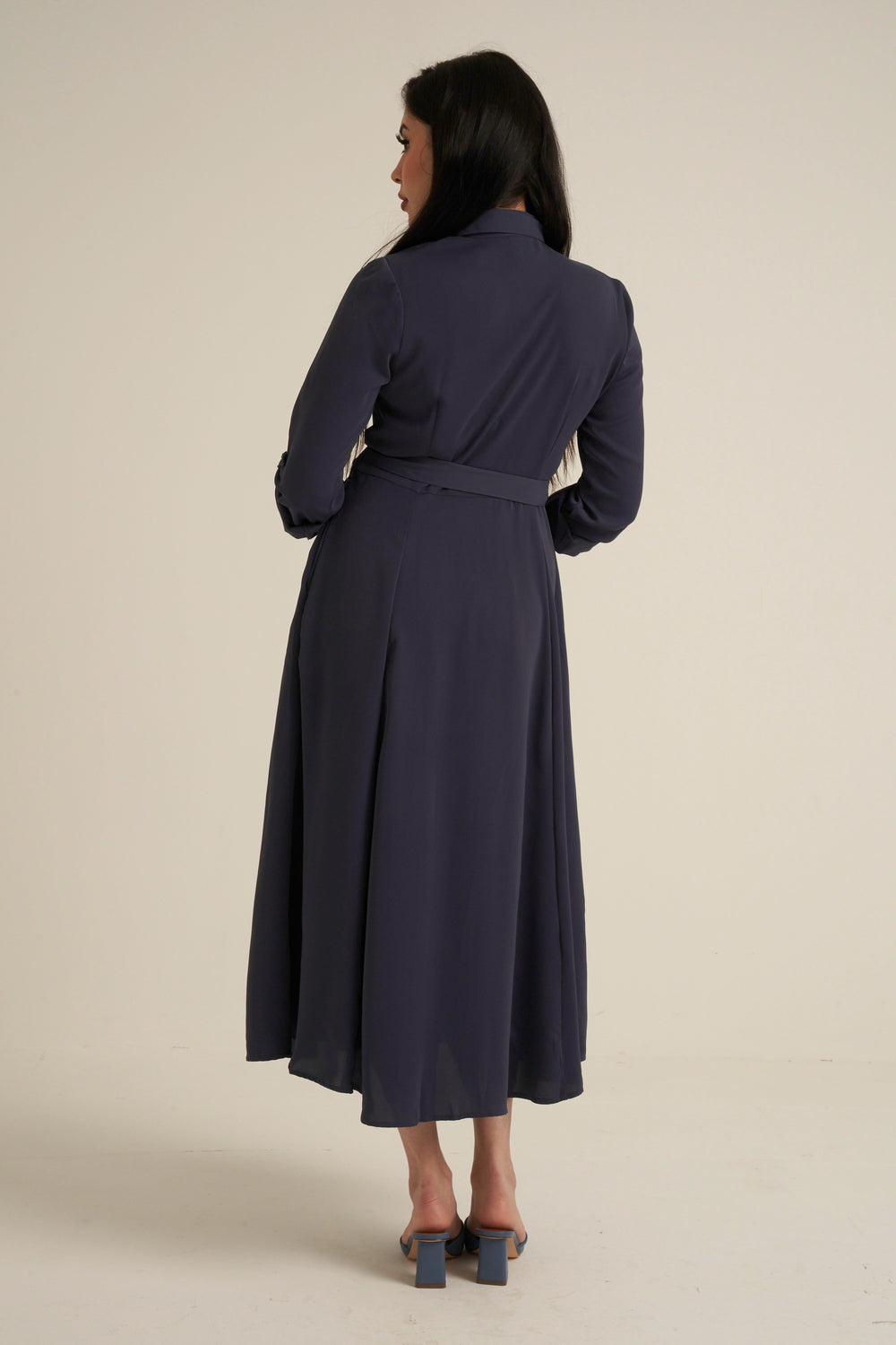 Steel Blue Maxi Dress with pockets