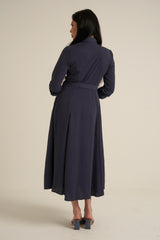 Steel Blue Maxi Dress with pockets