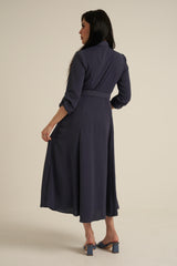 Steel Blue Maxi Dress with pockets