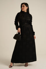 Verona Black Long Sleeve Maxi dress