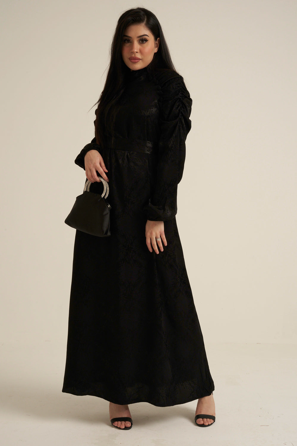 Verona Black Long Sleeve Maxi dress