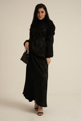 Verona Black Long Sleeve Maxi dress