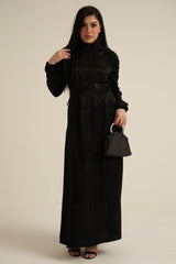 Verona Black Long Sleeve Maxi dress