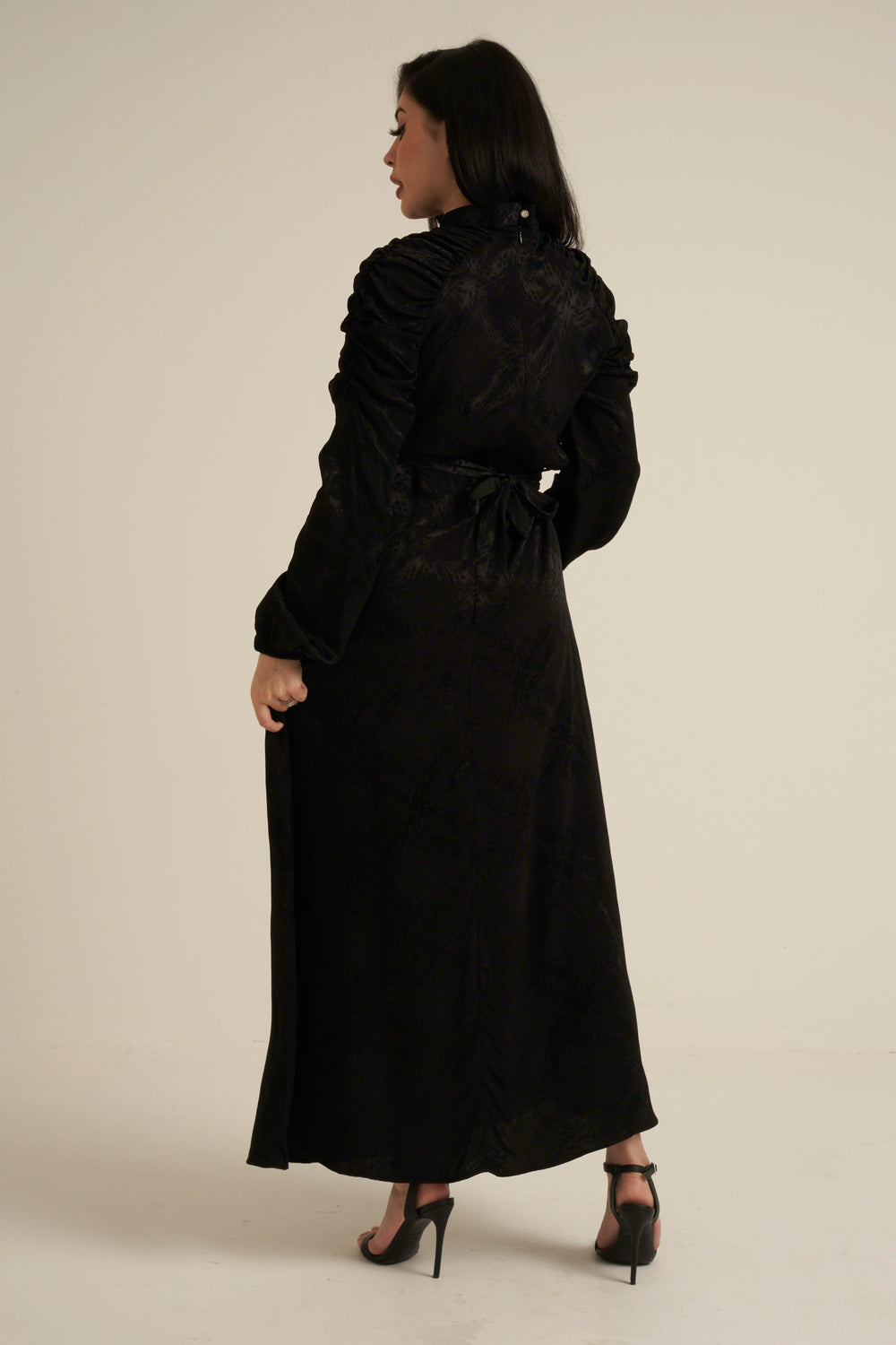 Verona Black Long Sleeve Maxi dress