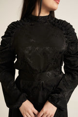 Verona Black Long Sleeve Maxi dress