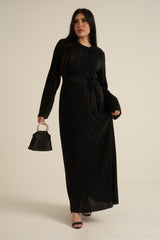 Black Luxe Maxi Dress with belt