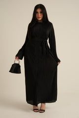 Black Luxe Maxi Dress with belt