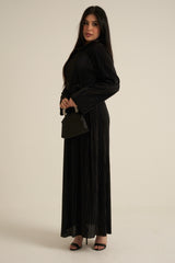 Black Luxe Maxi Dress with belt