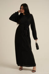 Black Luxe Maxi Dress with belt
