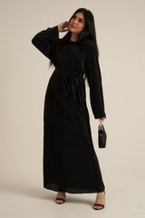 Black Luxe Maxi Dress with belt