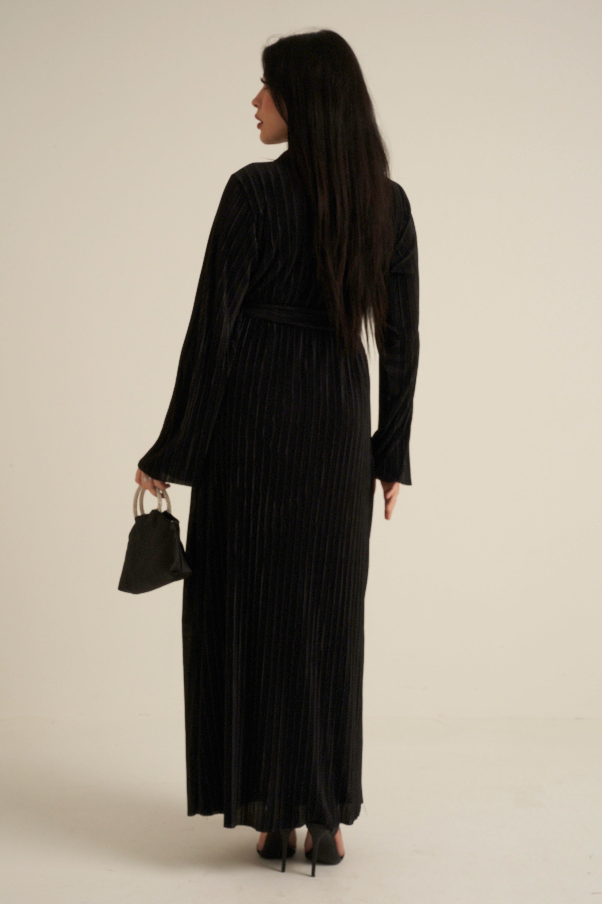 Black Luxe Maxi Dress with belt Luxvanti