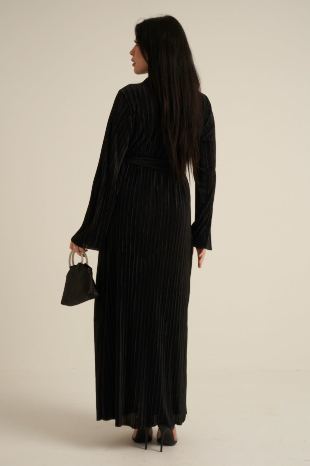 Black Luxe Maxi Dress with belt