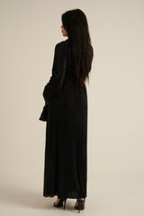 Black Luxe Maxi Dress with belt