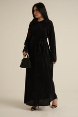 Black Luxe Maxi Dress with belt