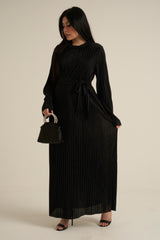 Black Luxe Maxi Dress with belt