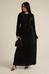 Black Luxe Maxi Dress with belt