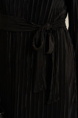 Black Luxe Maxi Dress with belt