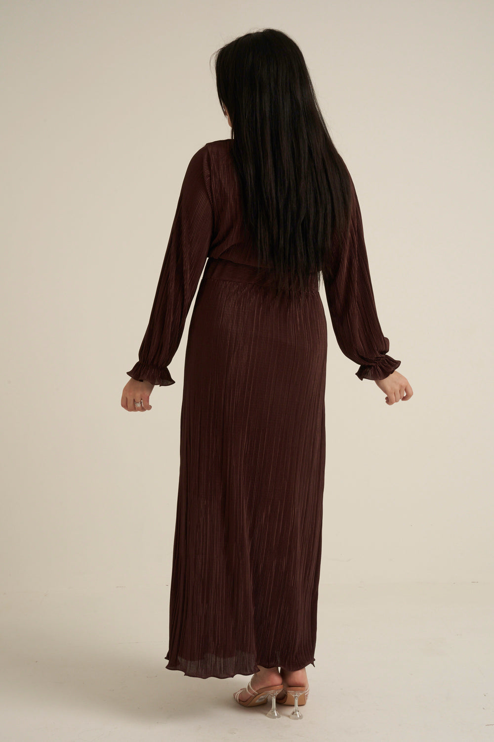 Chocolate Brown Luxe Maxi Dress