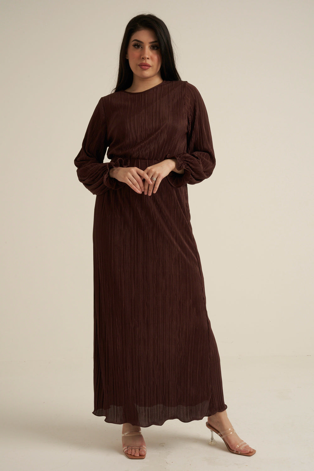 Chocolate Brown Luxe Maxi Dress