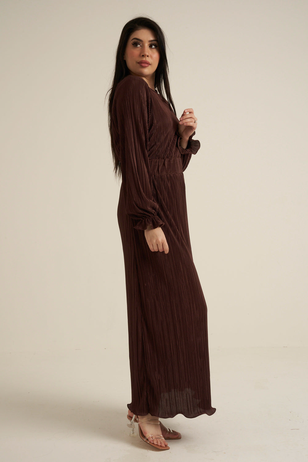 Chocolate Brown Luxe Maxi Dress