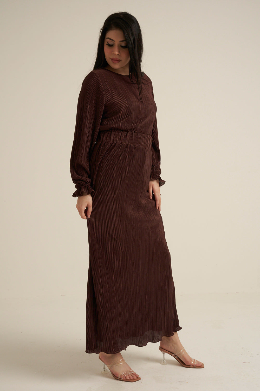 Chocolate Brown Luxe Maxi Dress