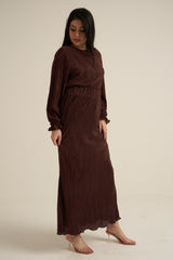 Chocolate Brown Luxe Maxi Dress