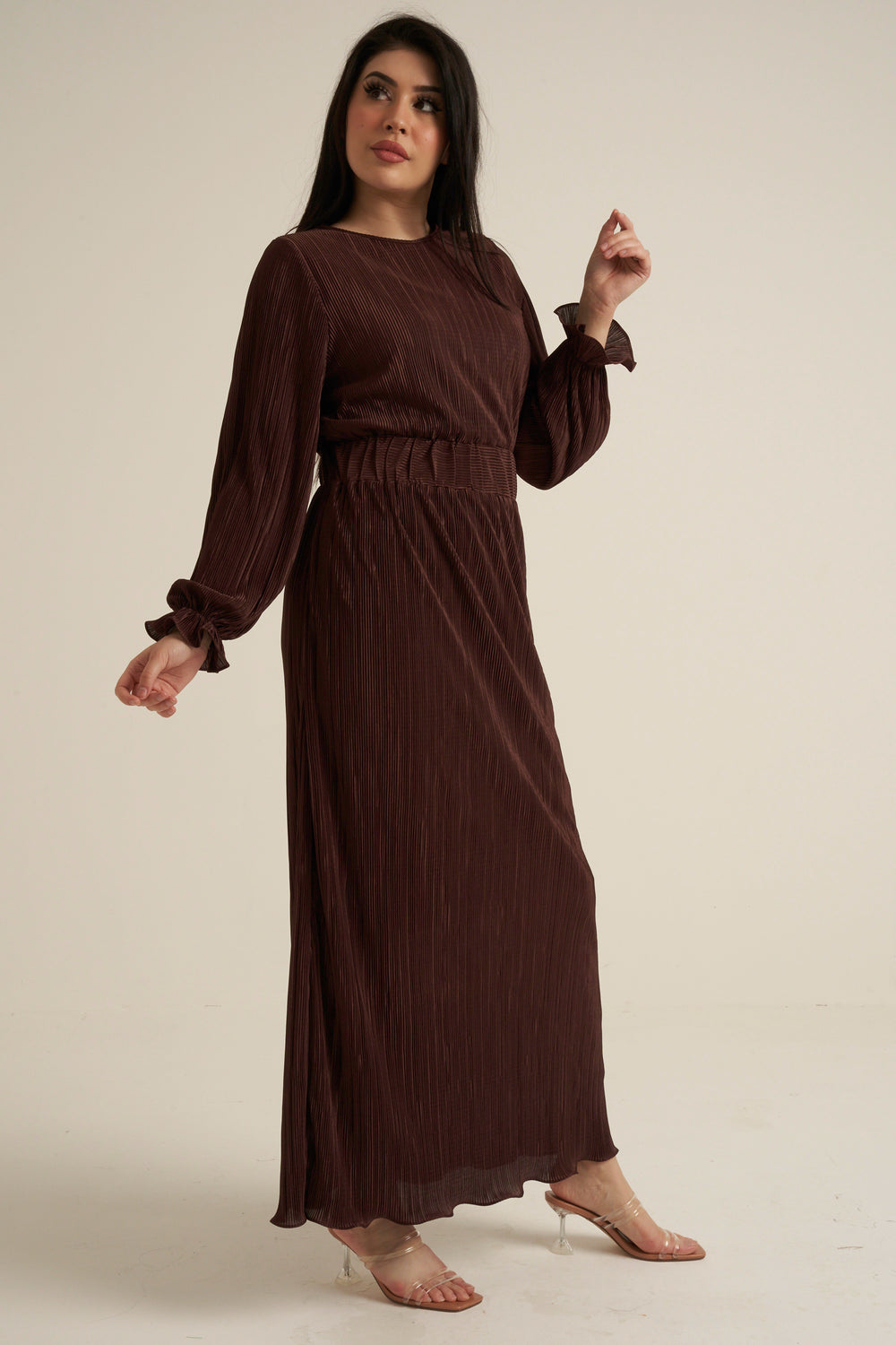 Chocolate Brown Luxe Maxi Dress