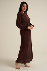 Chocolate Brown Luxe Maxi Dress