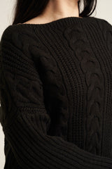 Black Knit Long Jumper Dress
