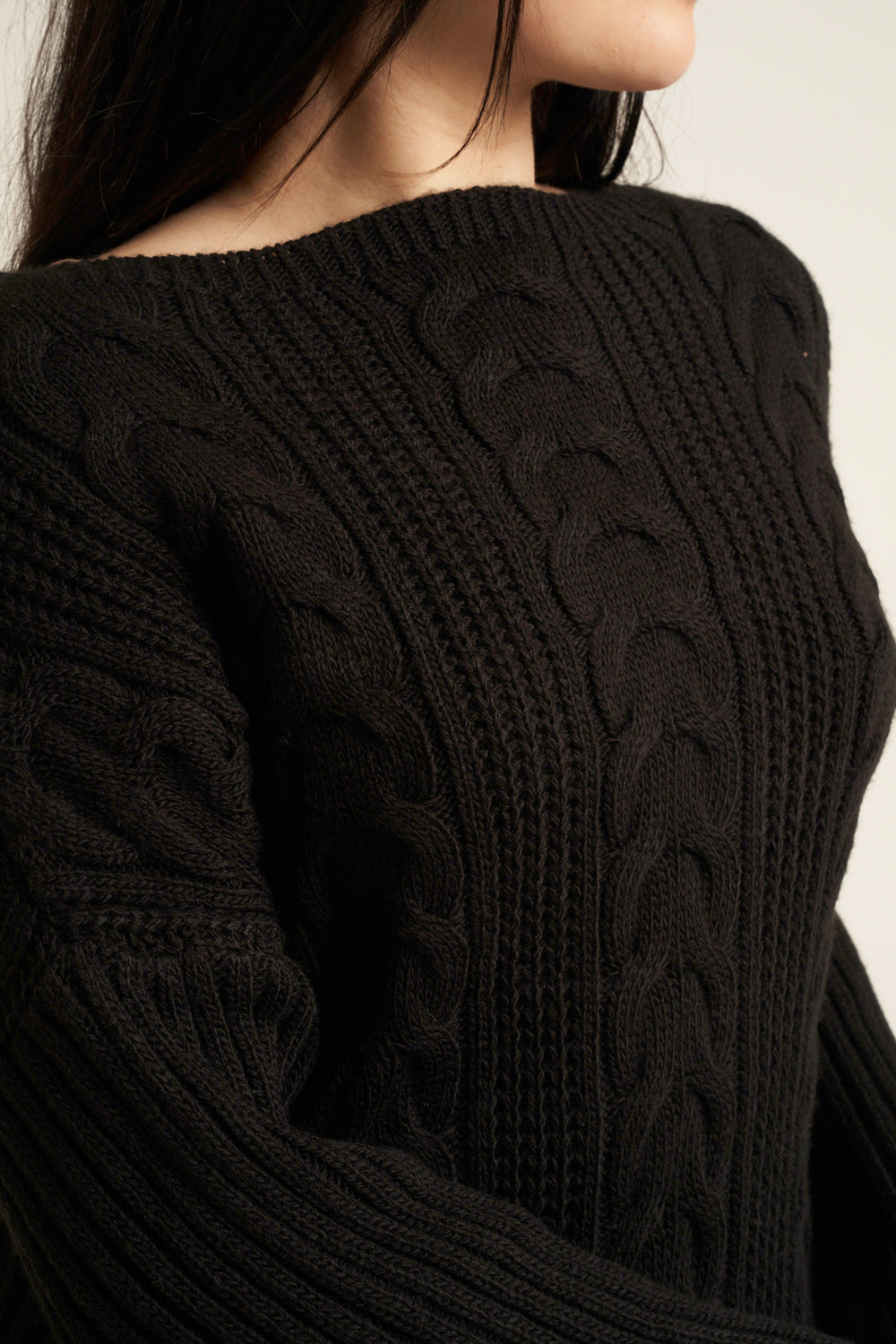 Black Knit Long Jumper Dress