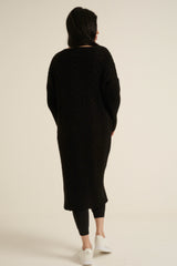 Black Knit Long Jumper Dress