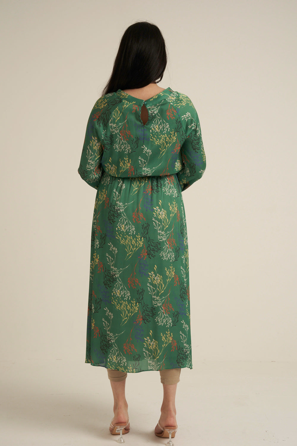 Severo Green Long Sleeve Maxi dress