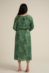 Severo Green Long Sleeve Maxi dress