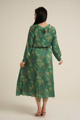 Severo Green Long Sleeve Maxi dress