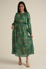 Severo Green Long Sleeve Maxi dress