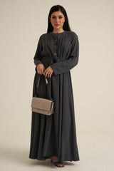 Charcoal Grey Buttoned Maxi Dress