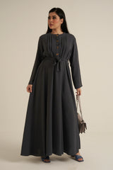 Charcoal Grey Buttoned Maxi Dress