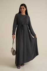 Charcoal Grey Buttoned Maxi Dress